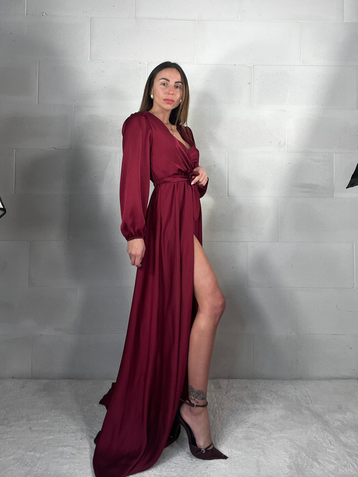 Maxi abito da cerimonia Flaminia bordeaux