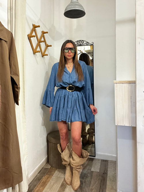 Dress effetto Denim modello ampio
