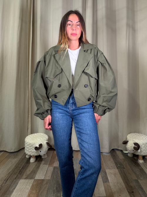 Bomber Trench verde militare foderato