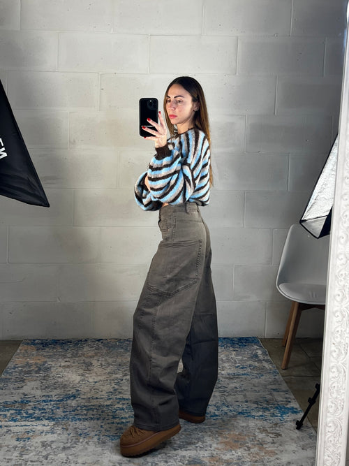 Denim baggy tasconi marrone