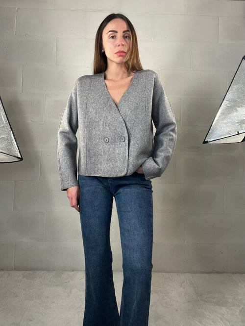 Cardigan fatto a giacca grigio