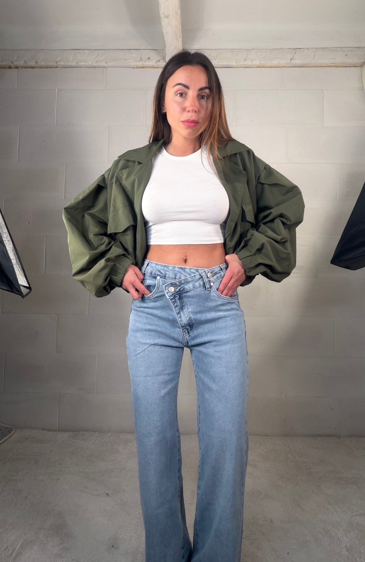 Denim chiusura laterale