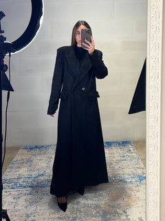 Maxi cappotto sfiancato ultra lungo 50% lana