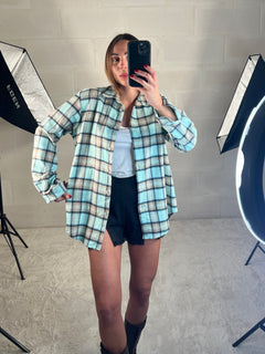 Camicetta in flanella tartan tiffany