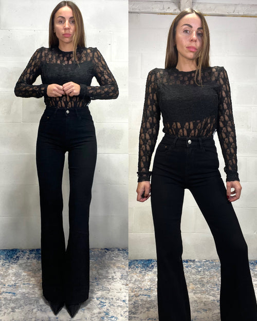 Denim elasticizzato Flare - 5 kg lavaggio nero