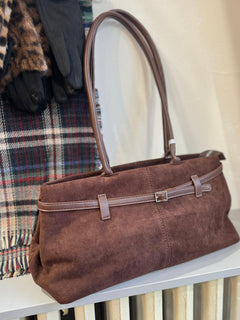 Borsa scamosciata Miu marrone