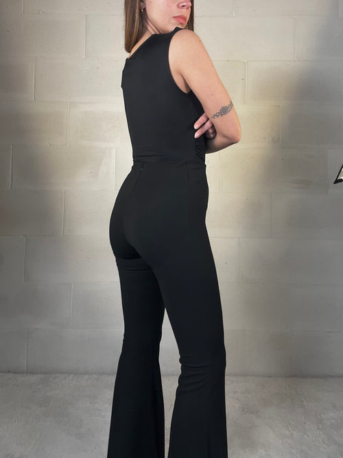 Pantalone extra flare elasticizzato