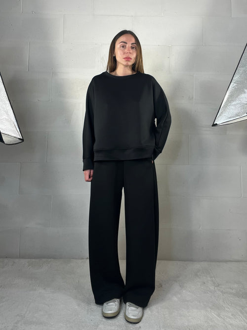 Completo tuta comfy chic baggy in neoprene nero