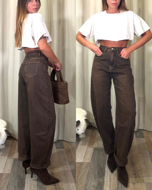 Denim baggy brown vintage wash