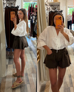Short Butterfly marrone