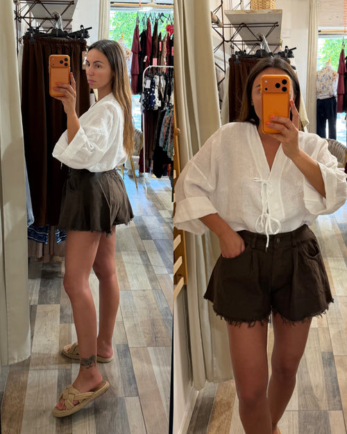 Short Butterfly marrone
