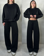 Completo tuta comfy chic baggy in neoprene nero