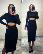 Dress cut-out frontale simil lana Victoria