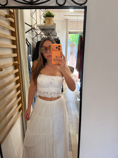 Top pizzo bianco