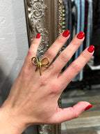 Anello fiocco regolabile dorato