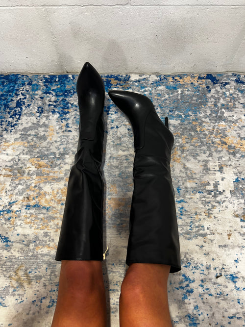 Stivale Fendy in ecopelle nero