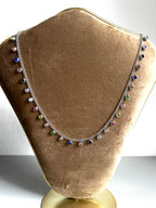 Collana pietre colorate argentata