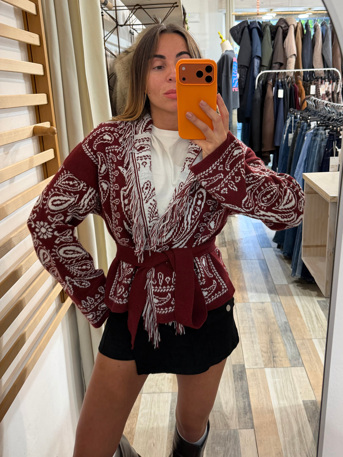 Cardigan bandana bordeaux