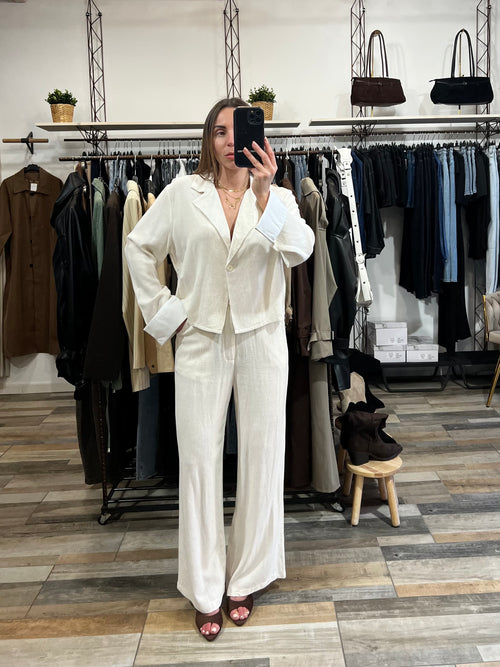 Tailleur 50% lino, 50% cotone panna (Copia)