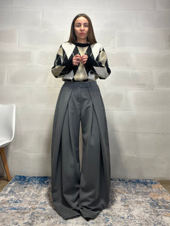 Pantalone maxi pence grigio