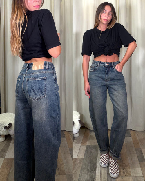 Denim boy-friend vintage wash