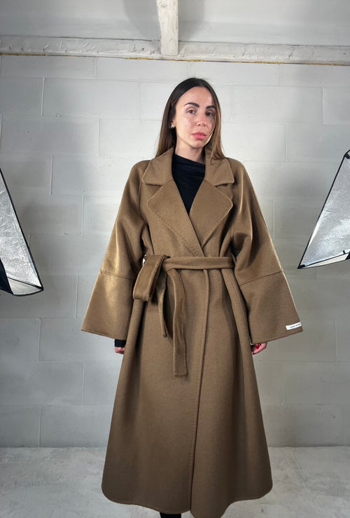 Cappotto over top quality HAND MADE 48% lana cammello