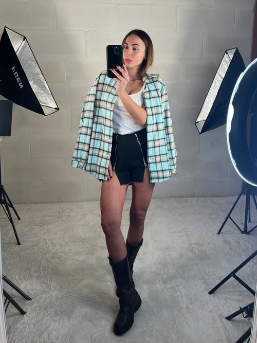 Camicetta in flanella tartan tiffany