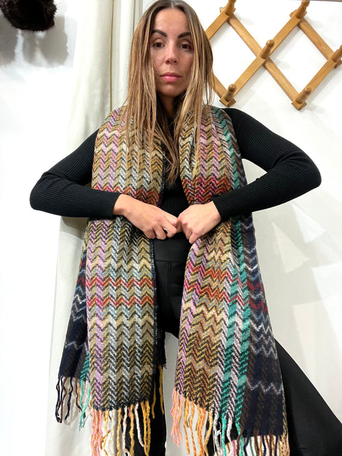Sciarpa Chevron multicolore