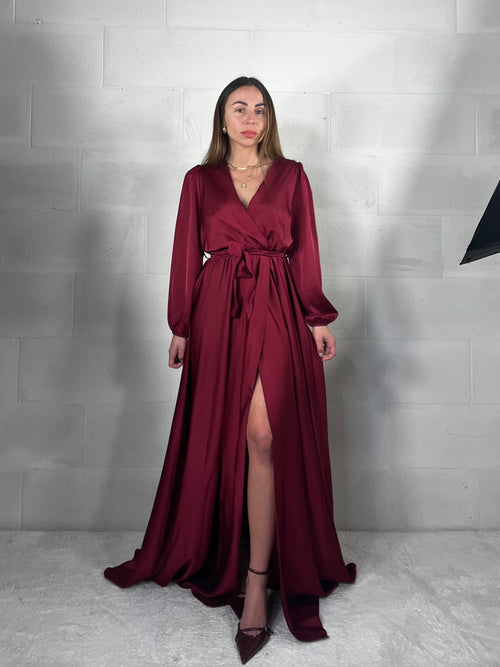 Maxi abito da cerimonia Flaminia bordeaux