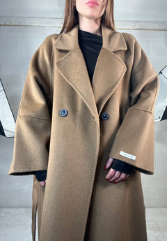 Cappotto over top quality HAND MADE 48% lana cammello