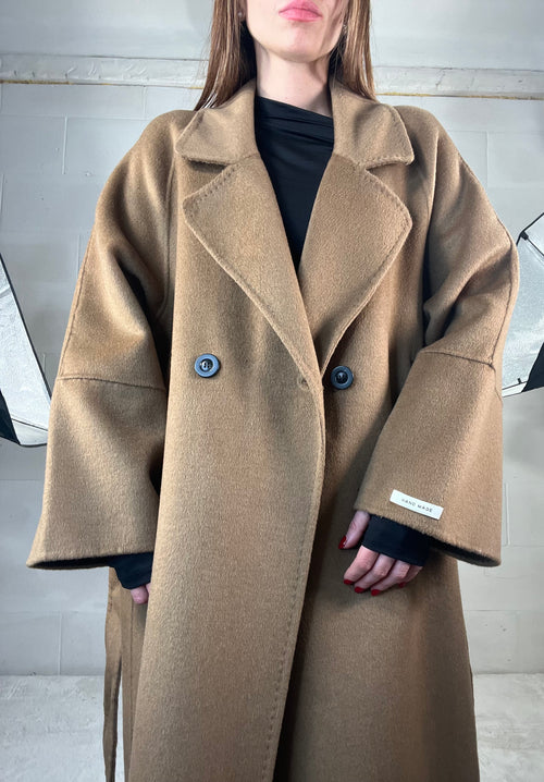 Cappotto over top quality HAND MADE 48% lana cammello