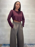T-shirt crop bordeaux