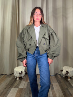 Bomber Trench verde militare foderato