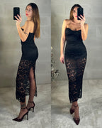 Tutina effetto maxi abito in pizzo