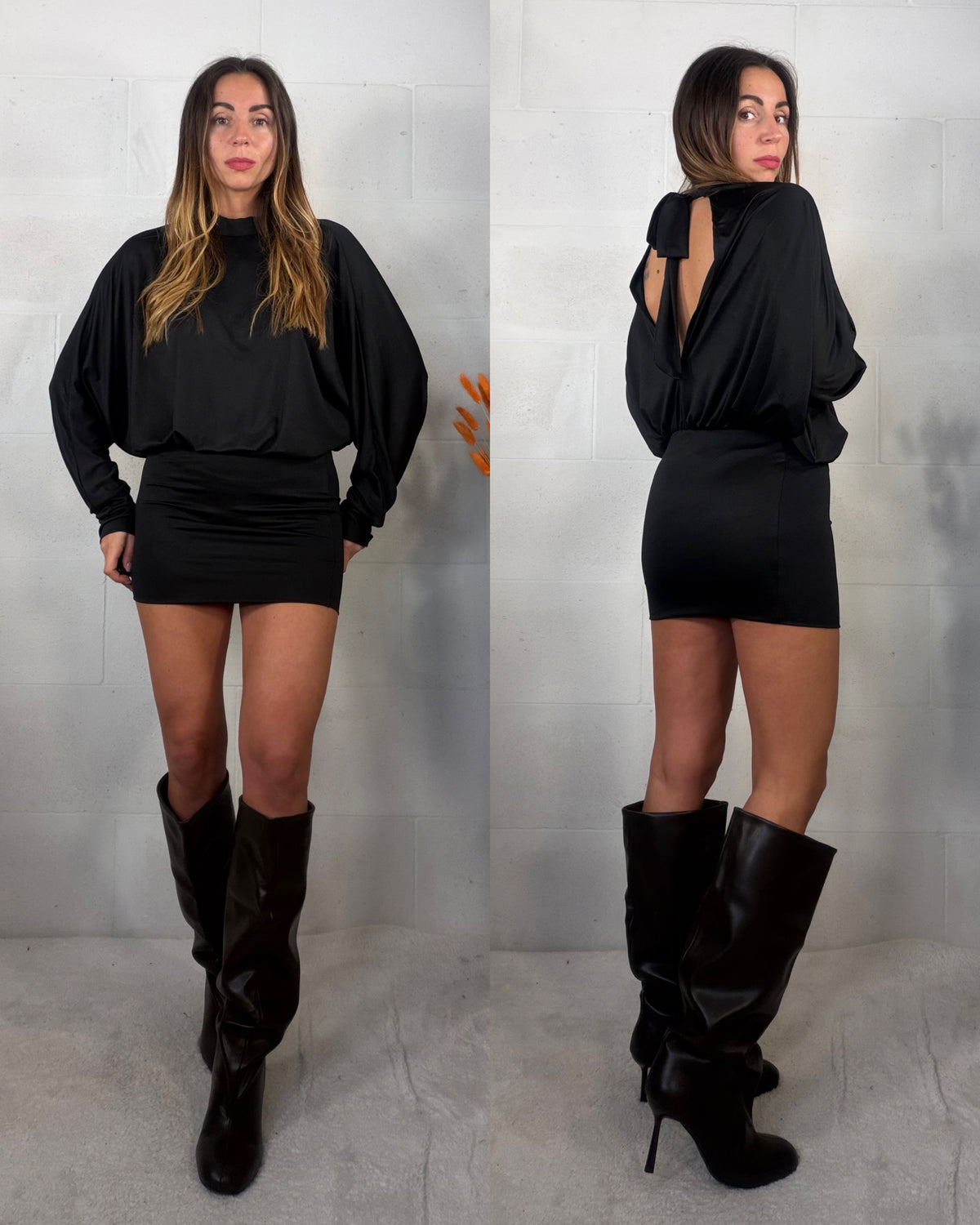 Dress apertura sul retro nero Megan