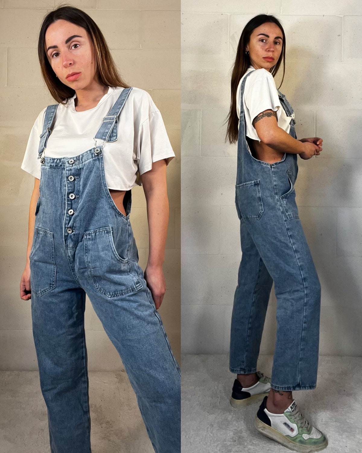 Salopette in denim 7/8