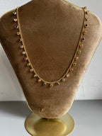 Collana pietre colorate dorata