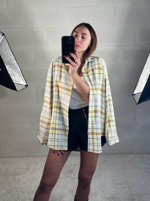 Camicetta in flanella tartan gialla