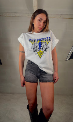 T-shirt Tigri blu/gialla 100% cotone
