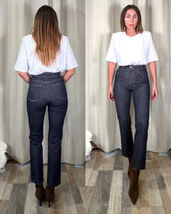 Denim gamba dritta 7/8 taglio vivo lavaggio ultra scuro lavaggio 0