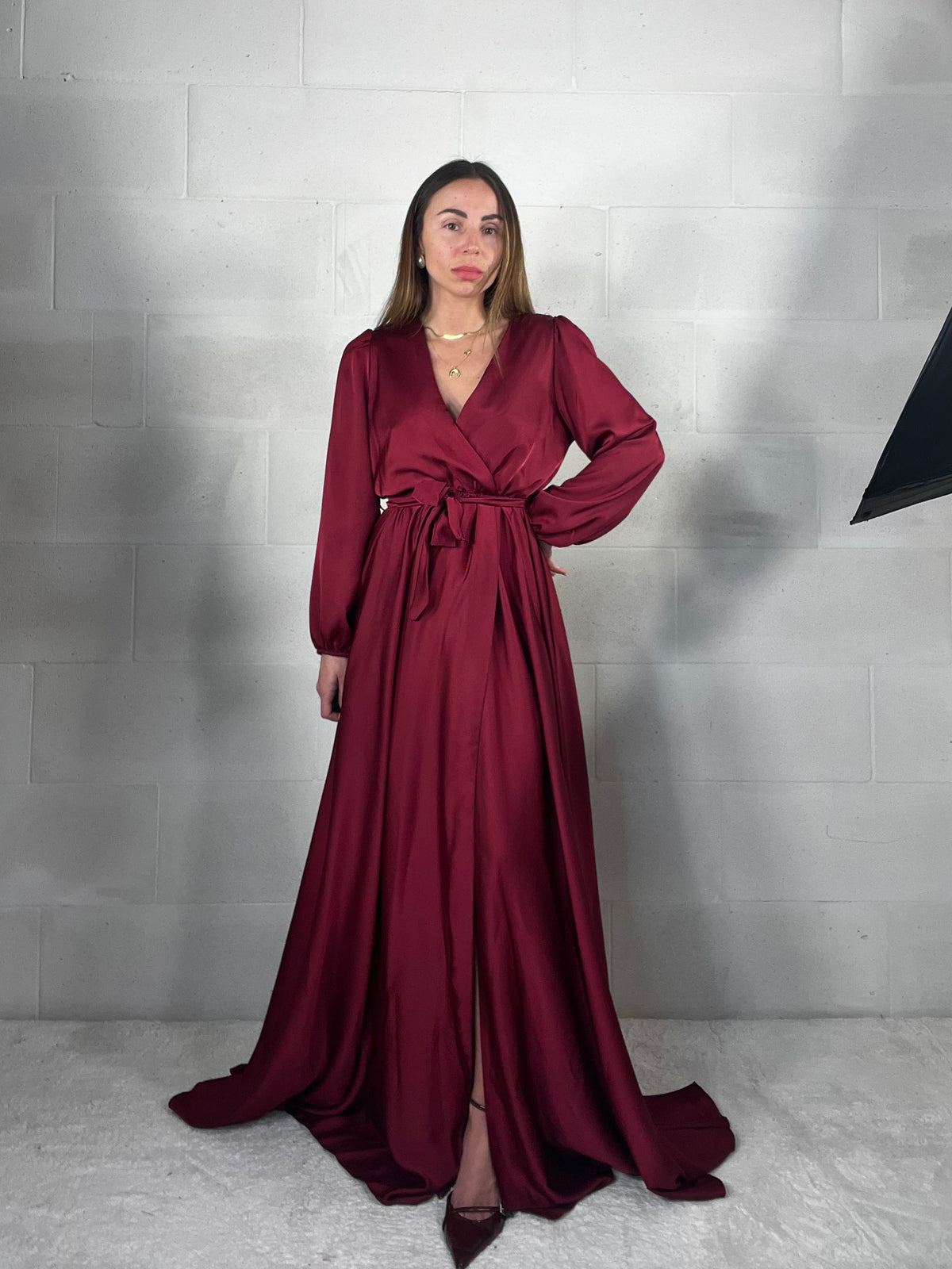 Maxi abito da cerimonia Flaminia bordeaux