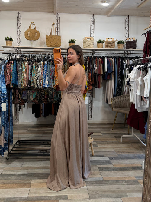 Maxi abito Glamour beige