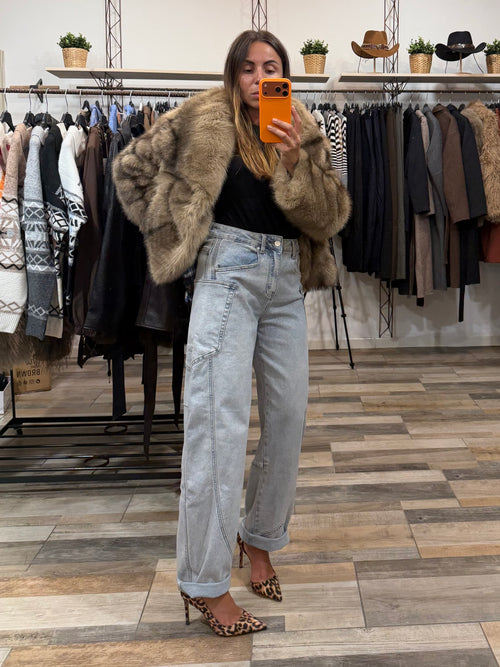Denim baggy lavaggio extra chiaro