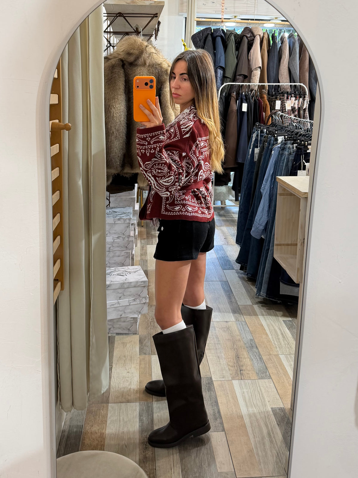 Cardigan bandana bordeaux