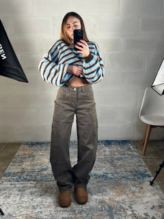 Denim baggy tasconi marrone