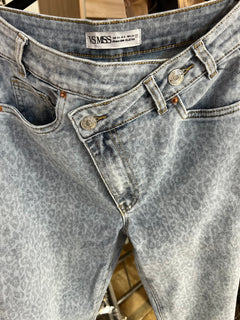 Denim sfumature animalier chiusura a portafoglio