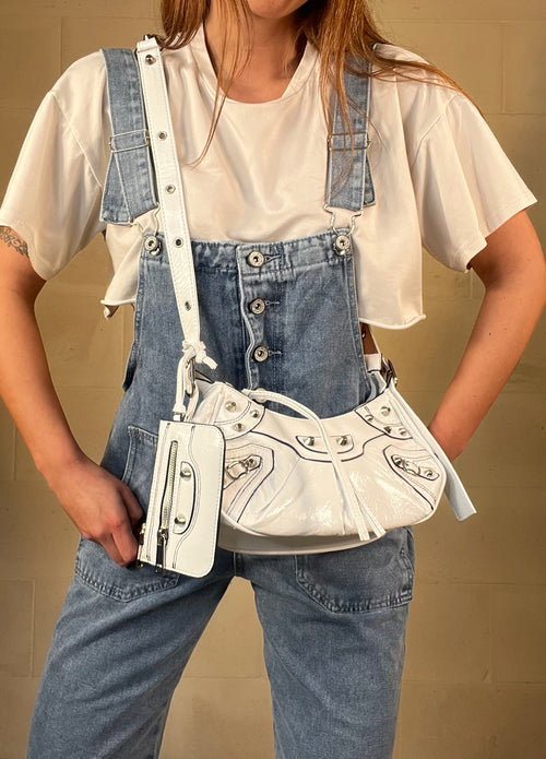 Bale mini bag mezzaluna bianca
