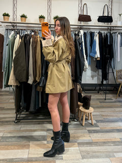 Trench mezza lunghezza bicolor  beige