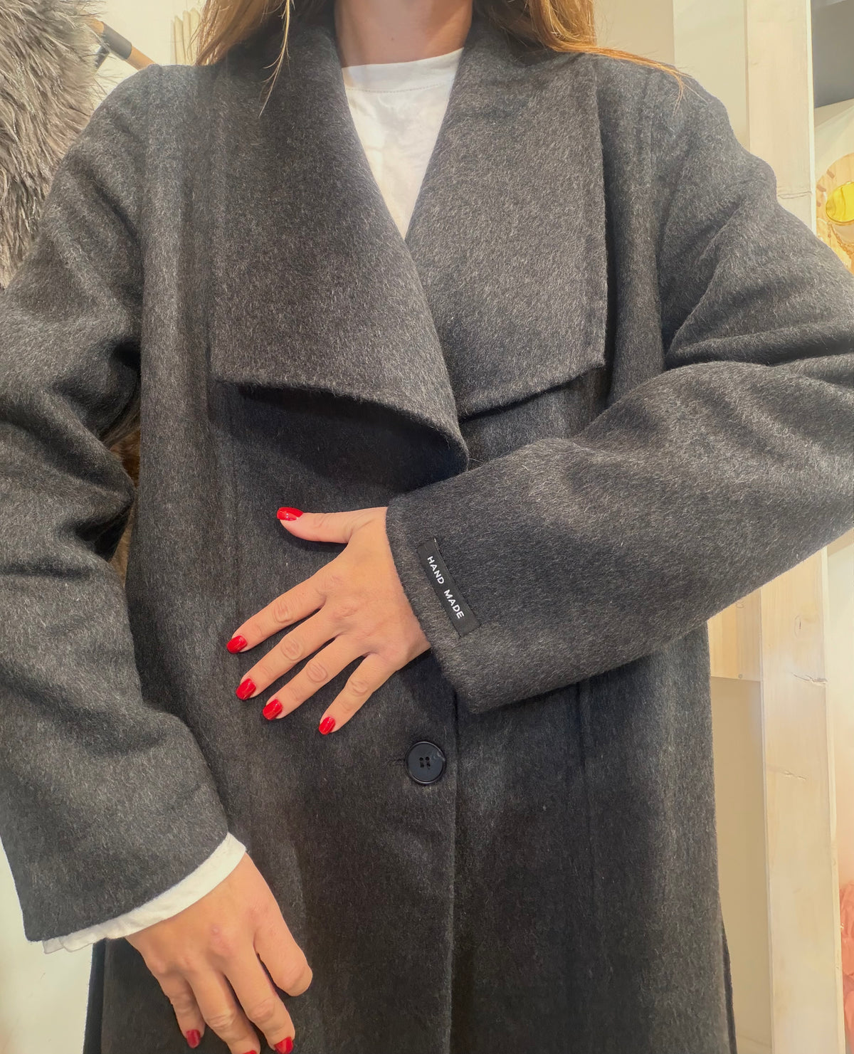 Cappotto in 70% lana Hand made nero