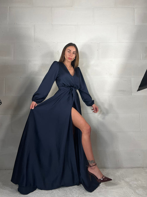 Maxi abito da cerimonia Flaminia blu notte